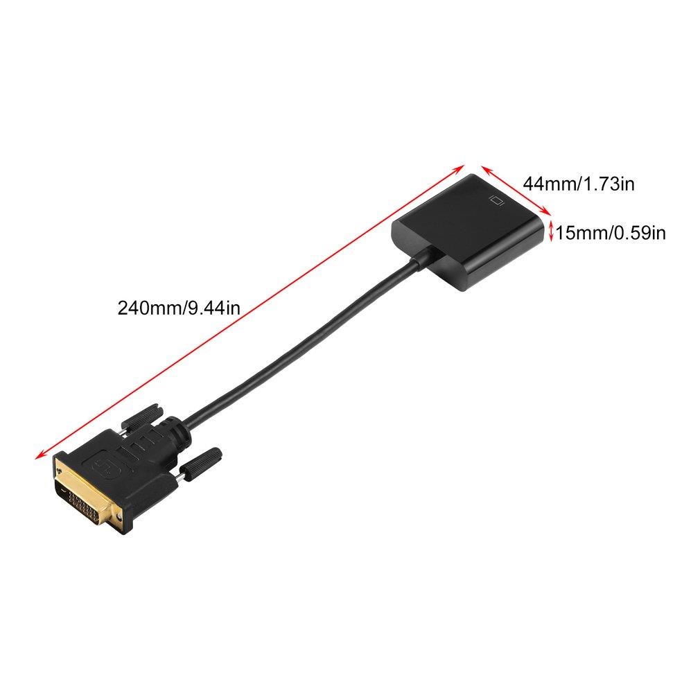 DVI-D to VGA Active Adapter Converter Cable Monitor Cable for PC Display Card