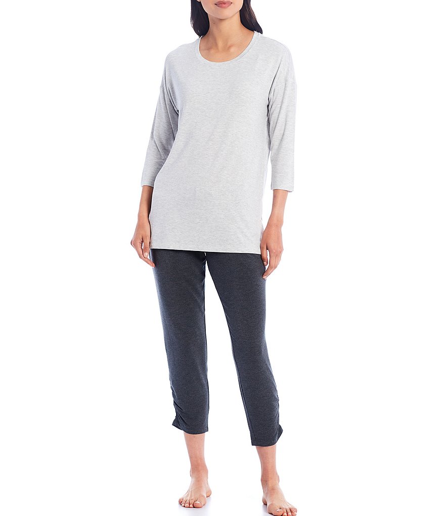 VAN WINKLE & CO. Solid Heather Jersey Knit Sleep Top
