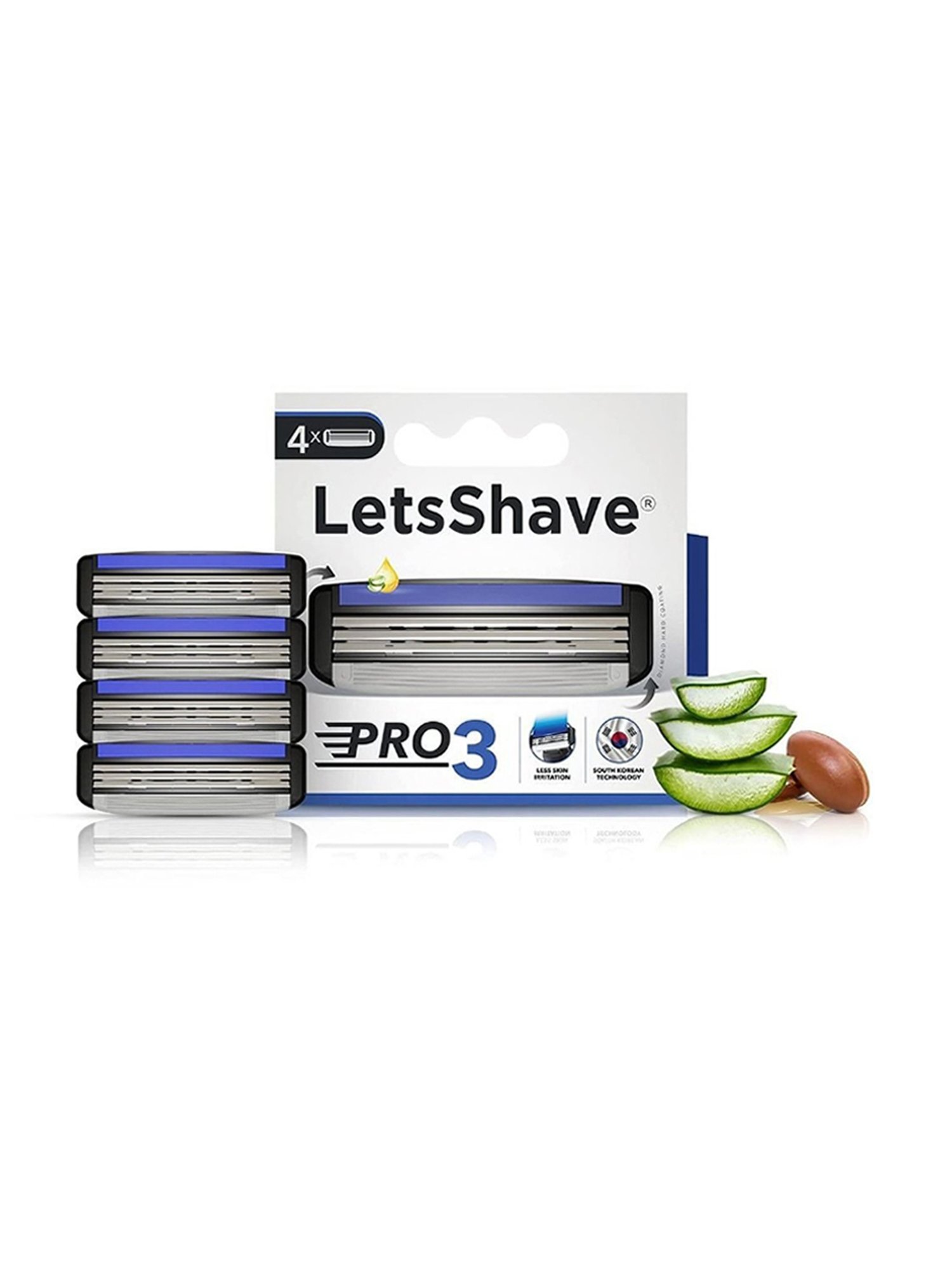 LetsShave Pro 3 Shaving Blades - Pack of 4 (Multicolor)
