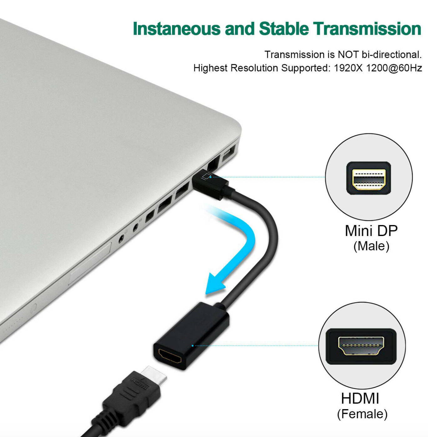 HDMI to VGA  GoldPlated HDMI to VGA Adapter Male to Female Compatible for Computer Desktop Laptop PC Monitor Projector HDTV Chromebook Raspberry Pi Roku Xbox and More Black