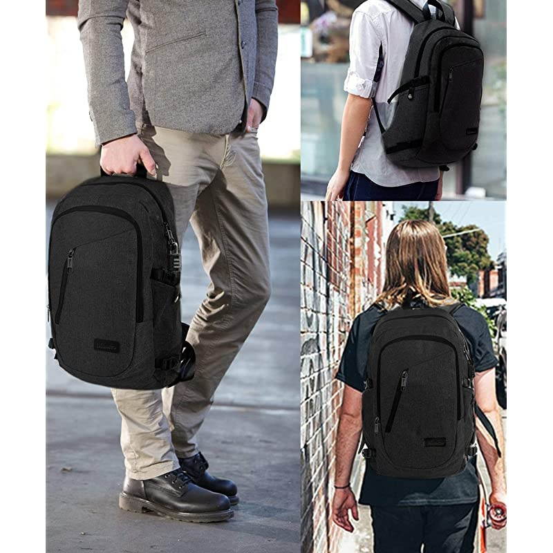 Business Travel Laptop Backpack Anti Theft Slim Laptop Bookbag with USB Charging Port for men and women Water Resistant College School Computer Bag Fits 156 Inch Laptop and Notebook Black