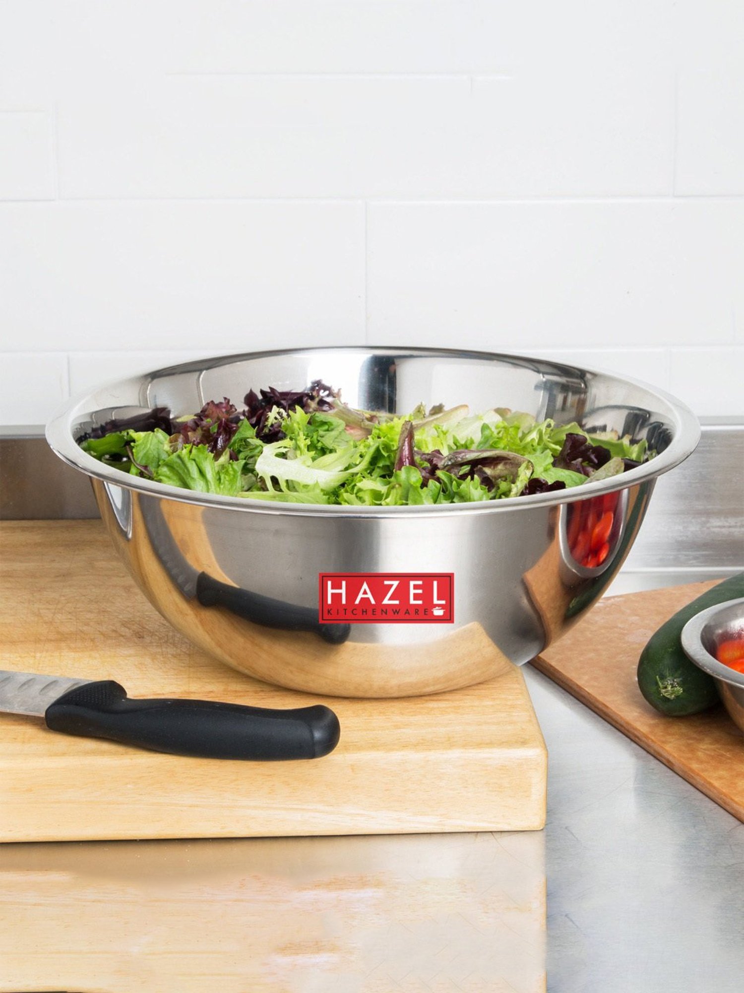 HAZEL Silver Stainless Steel Mixing Bowl - Set of 3 (2.1L)