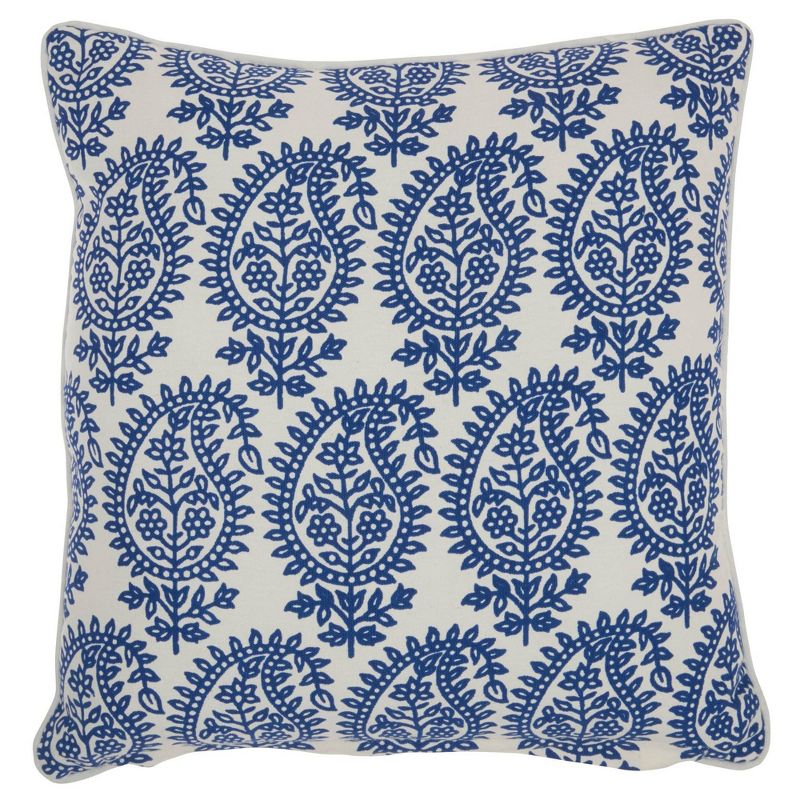 18"x18" Life Styles Printed Paisley Throw Pillow Blue - Mina Victory