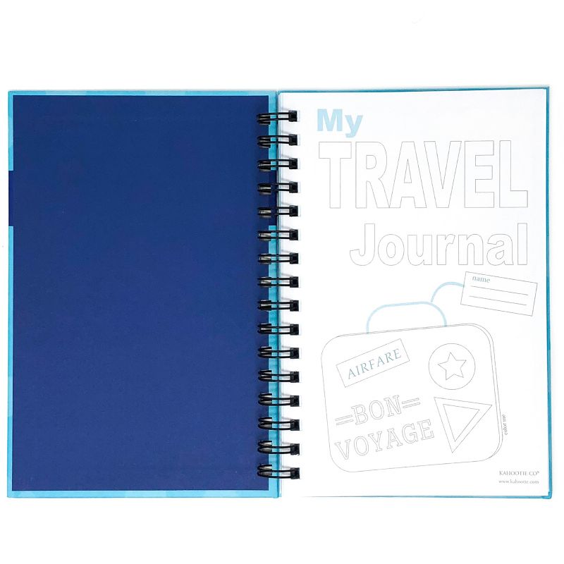 Travel Journal for Kids 8.5"x5.5"& Sticky Pad Bundle Teal - Kahootie Co