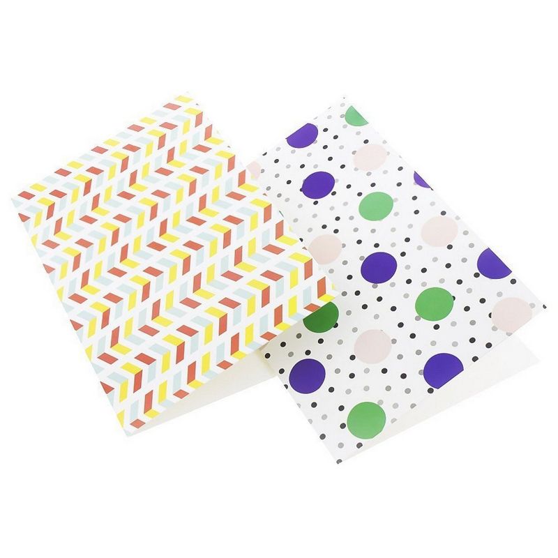 36 All Occasion Blank Greeting Card Colorful Polka Dot and Stripe Sesign 4"x6"