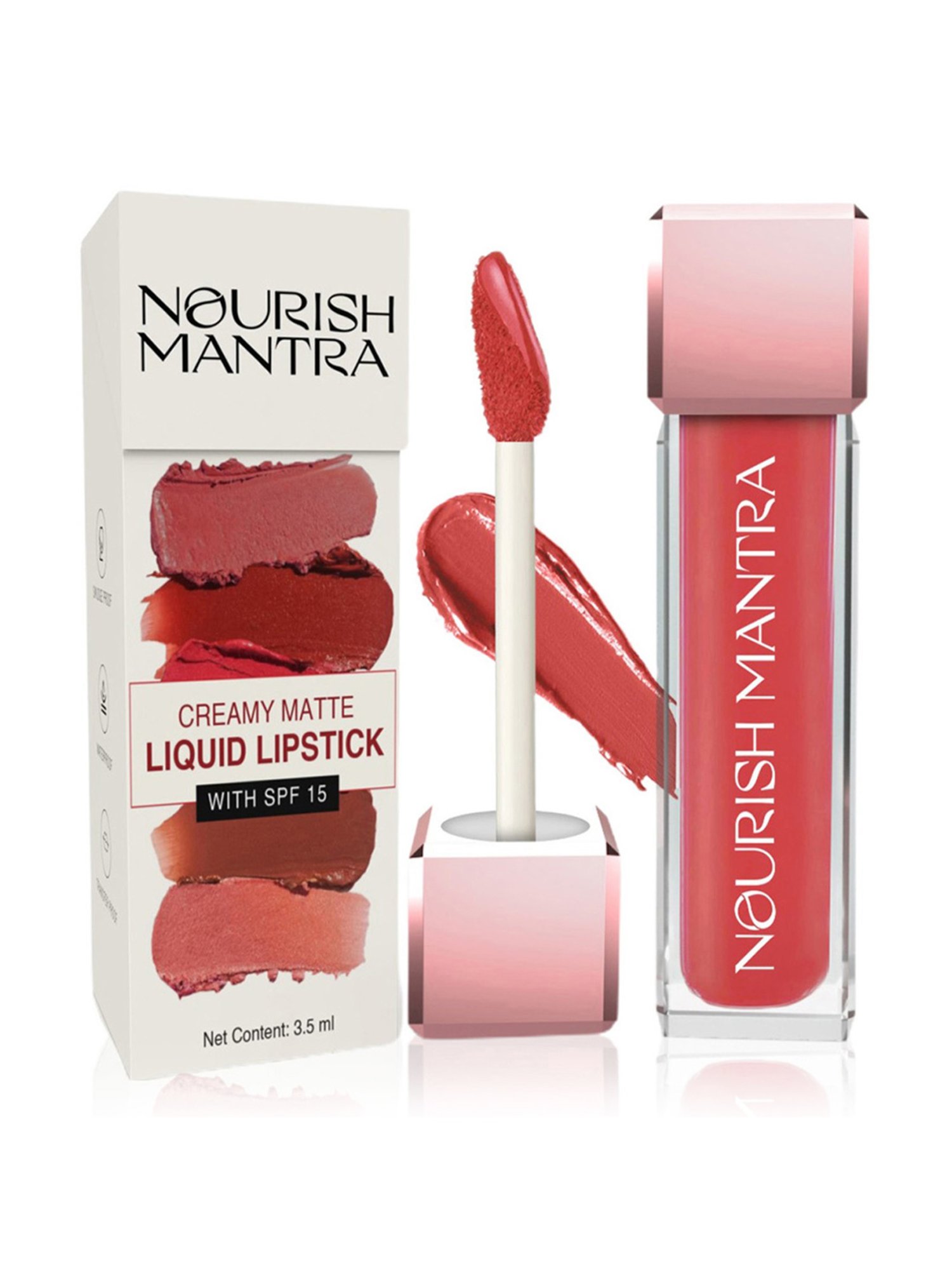 Nourish Mantra Creamy Matte Liquid Lipstick with SPF 15 Ishq Wala Red - 3.5 ml