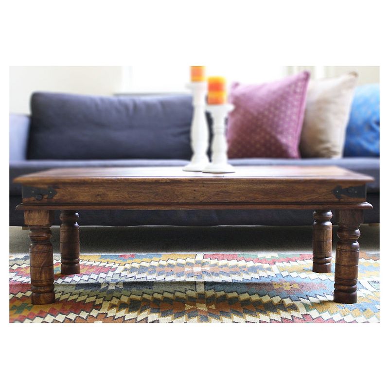 Handcrafted Thakat Rustic Coffee Table - (16H x 43W x 24D) - Natural - Timbergirl