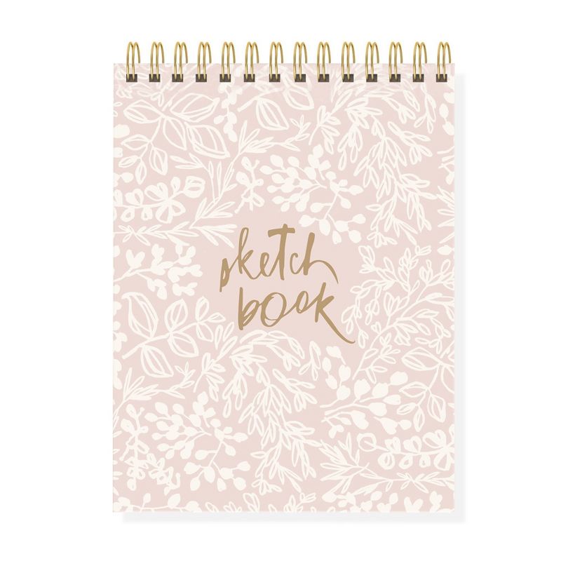 Blank Wrap Journal Hardcover Spiral Bound Pink - Fringe