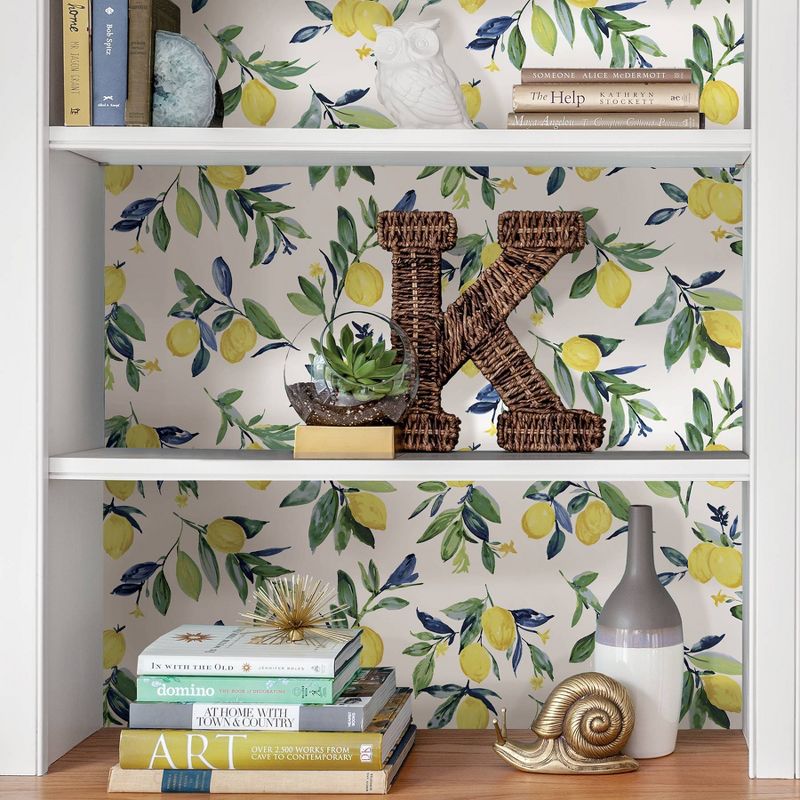 NuWallpaper Lemon Drop Peel and Stick Wallpaper Yellow