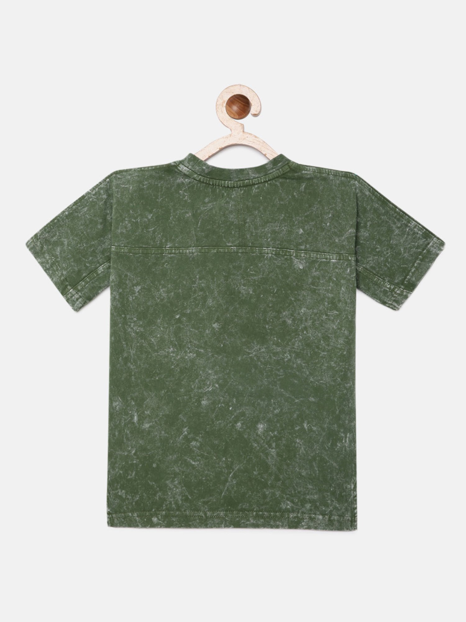 Angel & Rocket Kids Green Textured T-Shirt