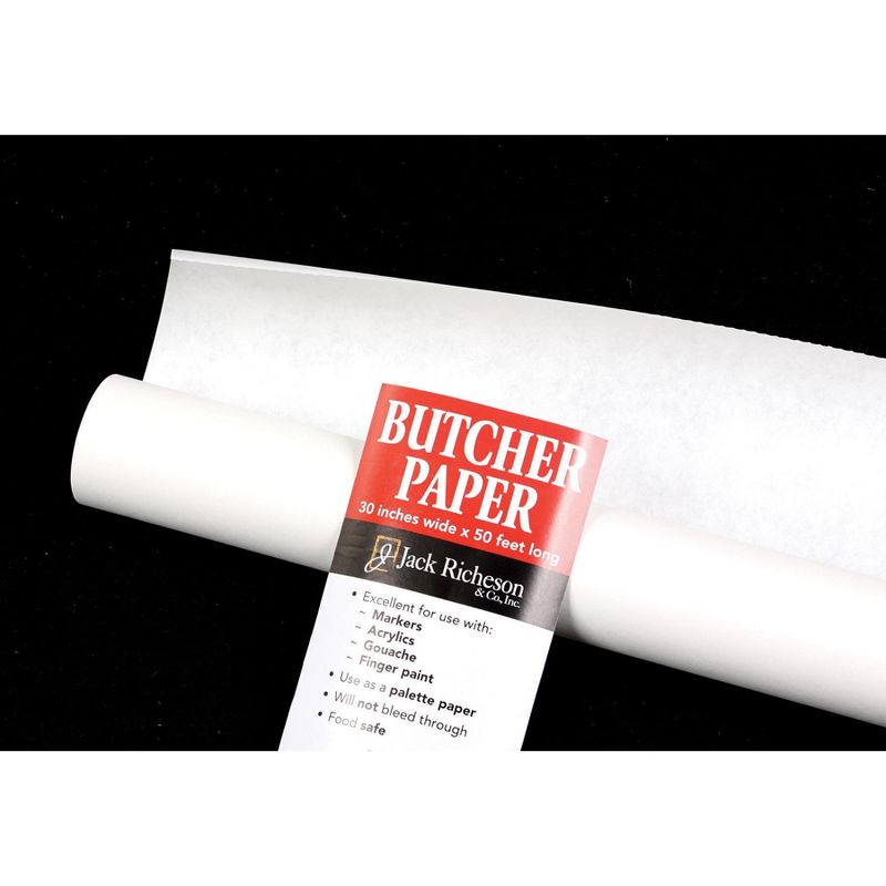 Jack Richeson Butcher Paper Roll, 30 Inches x 50 Feet, White