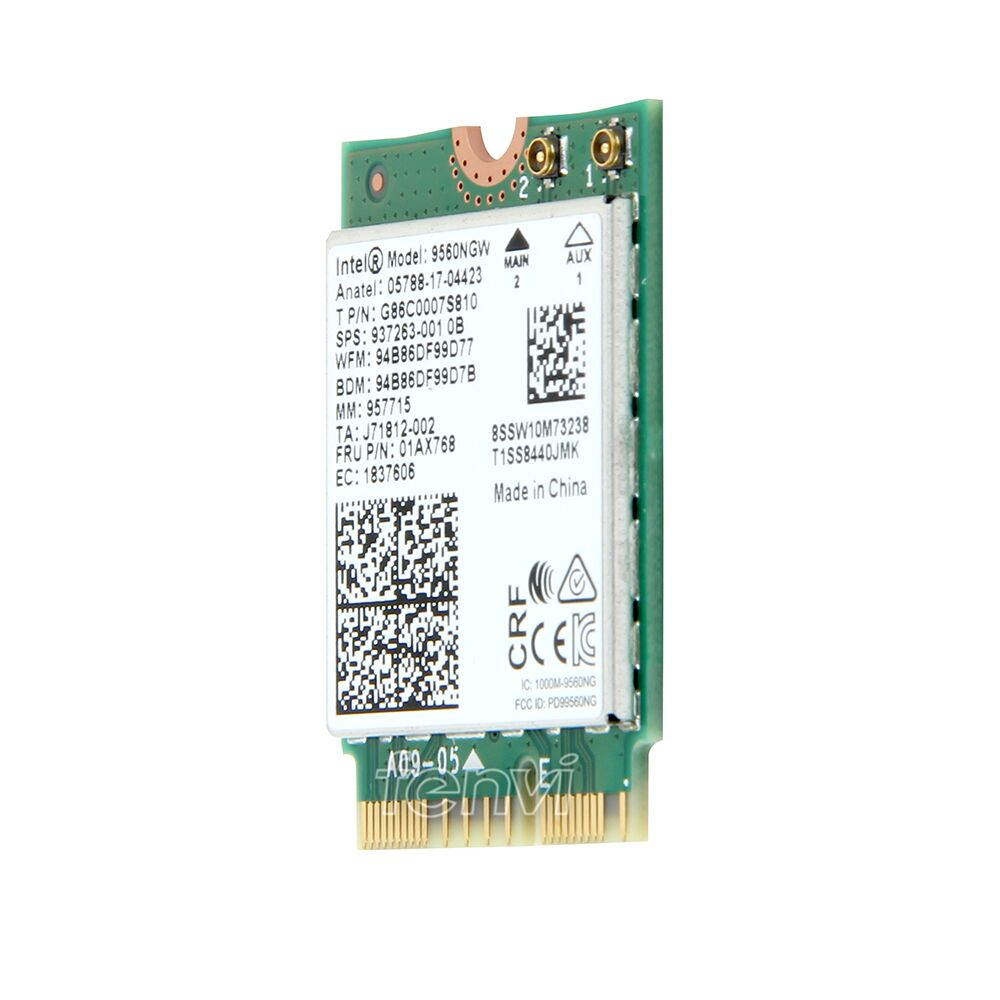 Plugadget Dual Band 1.73Gbps 802.11ac Wifi Wireless Network Wlan Card For Intel 9560 9560NGW NGFF Key E 2.4G/5Ghz Wi-fi Bluetooth 5.0