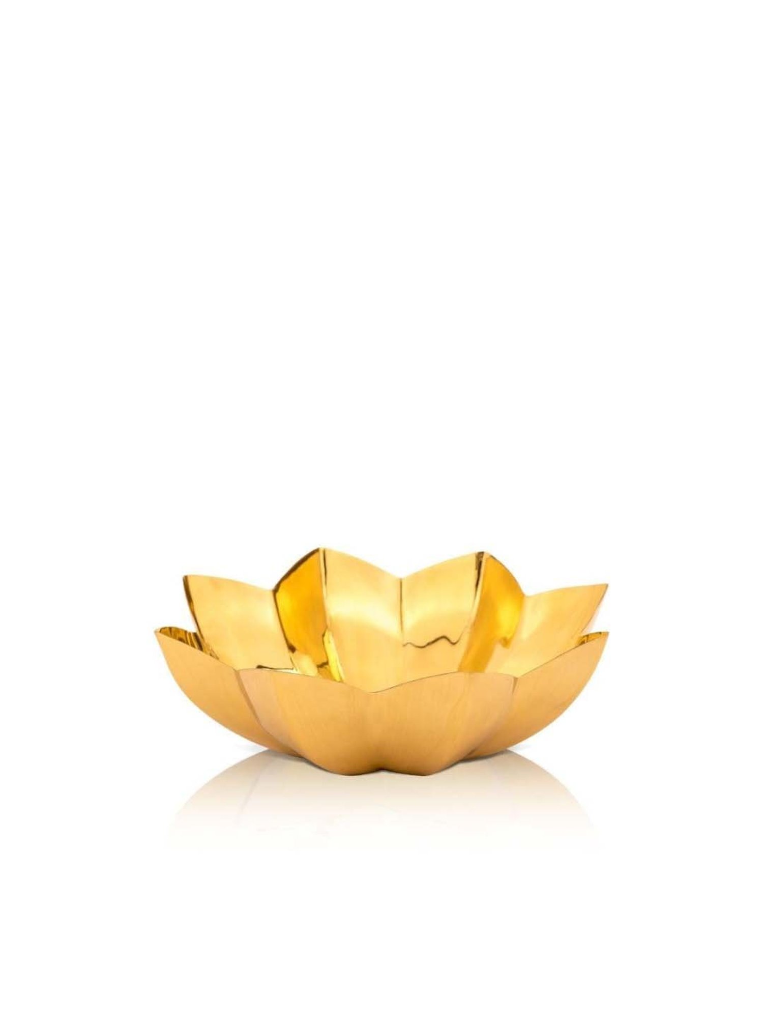 Home4U 'Lotus' Golden Aluminium Decorative Bowl - Set of 1