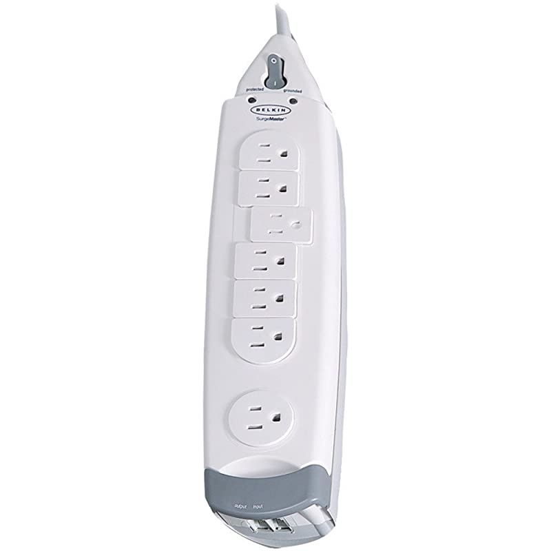 7Outlet SurgeMaster Home Series Power Strip Surge Protector with 12ft Cord 1045 Joules White