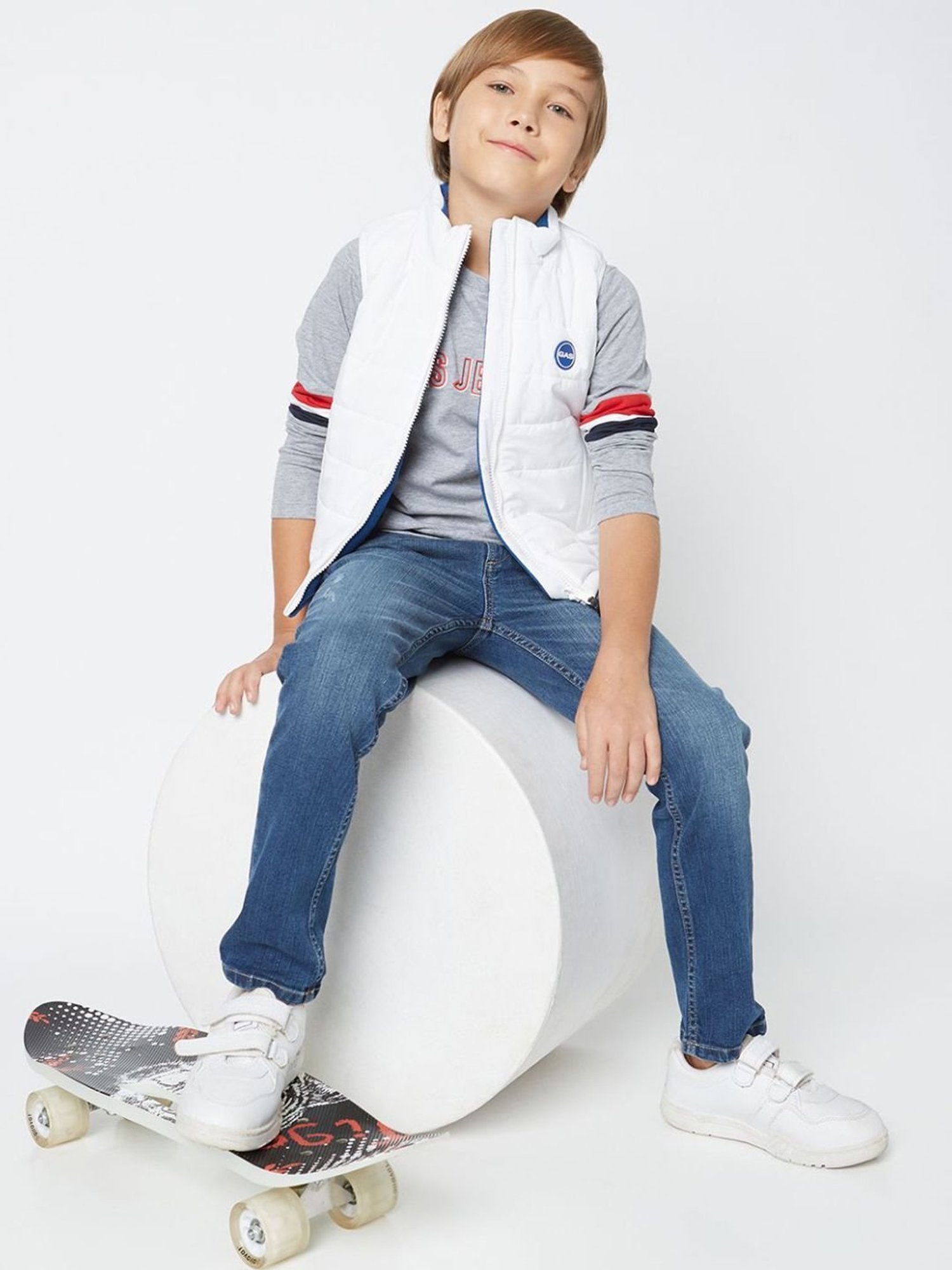 GAS Kids White Regular Fit Jacket