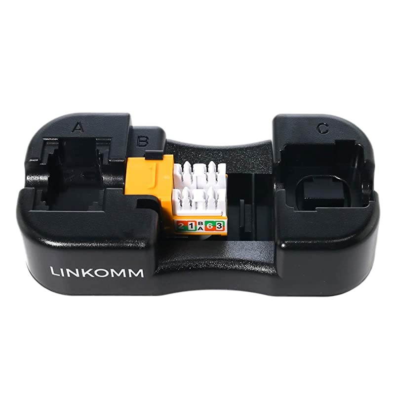 25-Pack RJ45 Cat6 Slim Profile UTP Unshielded Keystone Jack with Punch-Down Palm Holder (Blue)