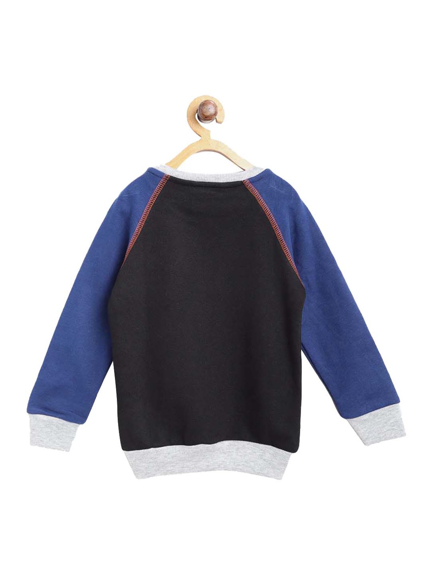 Lazy Shark Kids Black  Color Blocked  Sweatshirt