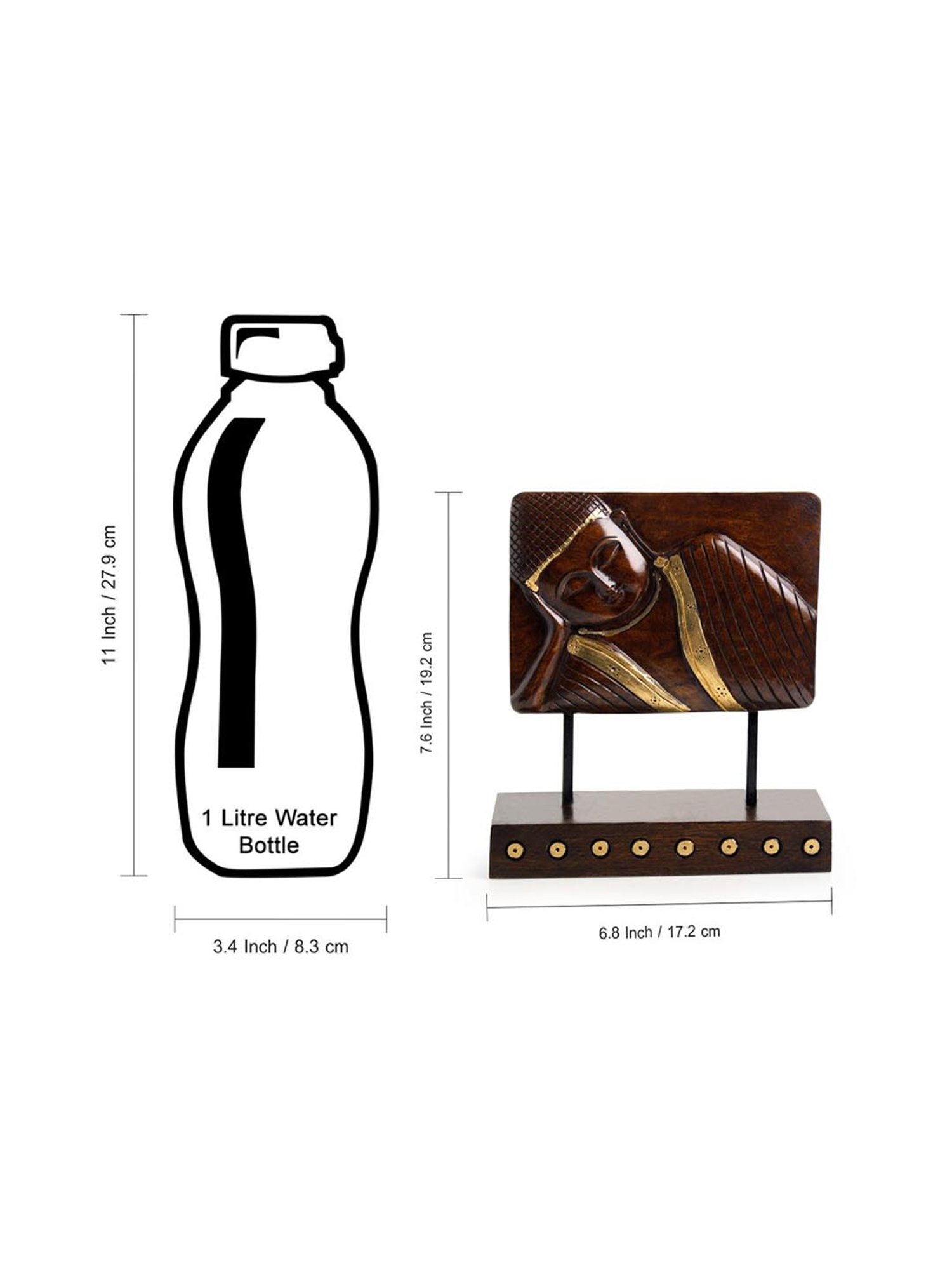 ExclusiveLane 'Resting Buddha' Hand Carved Wooden Sculpture Showpiece (7.6 Inch)