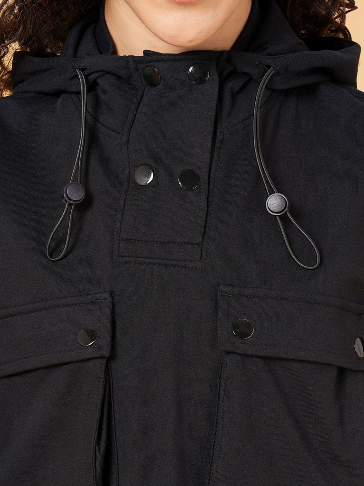 Ajile by Pantaloons Black Cotton Sports Sweatshirt