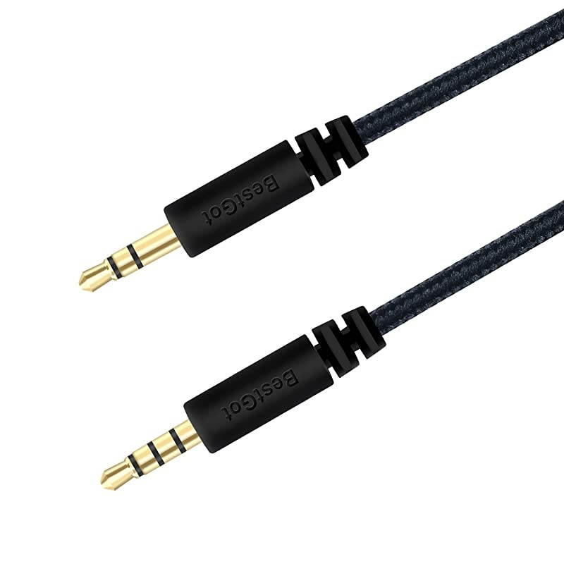 Audio Cord AUX Cable 35mm Headphones Cord with Microphone inline Volume 43ft 13m for PS4 Controller HeadphonesHomeCar Stereos and More 1Pack Black