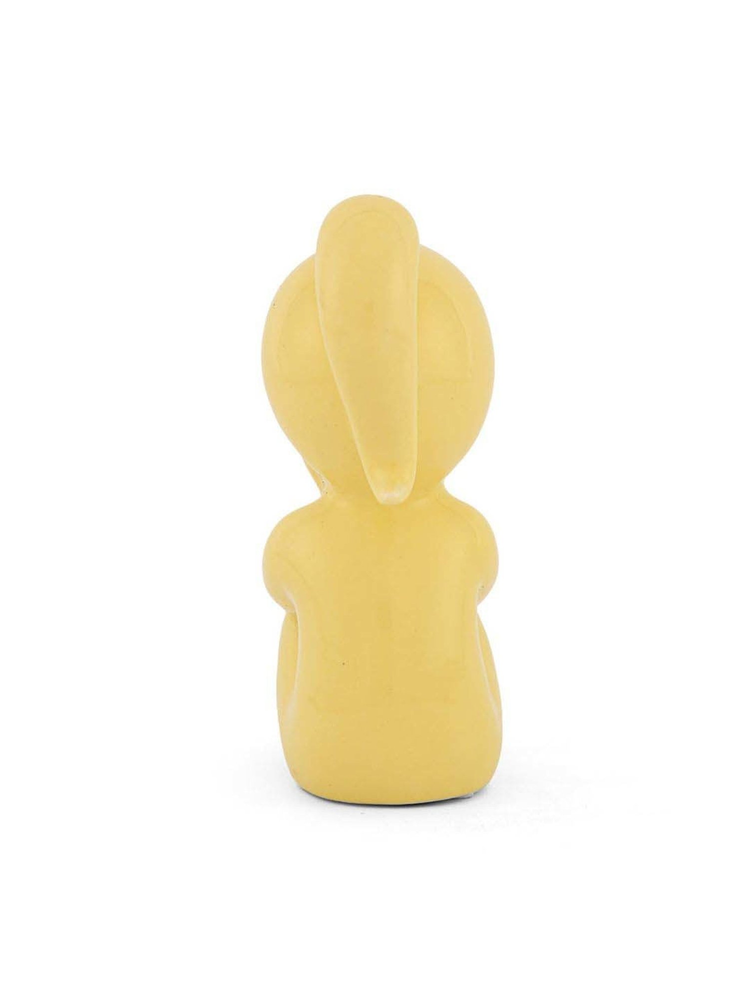 @home Yellow Resin Girl Sitting With Hand On Chin Decorative Showpiece