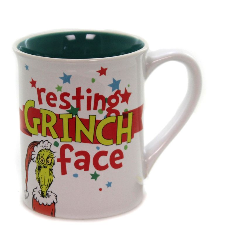 Tabletop 4.5" Resting Grinch Face Mug Christmas Dr Seuss Enesco  -  Drinkware