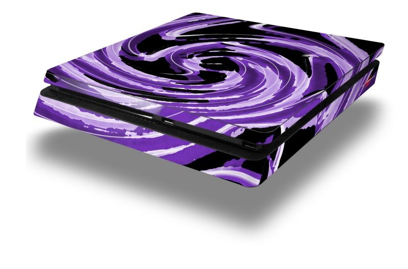 Alecias Swirl 02 Purple Skin fits Sony PS4 Slim Gaming Console