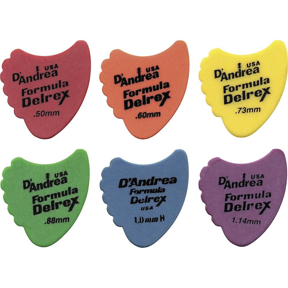 D'Andrea 390 Sharkfin Delrex Delrin Guitar Picks - One Dozen Green .88 mm