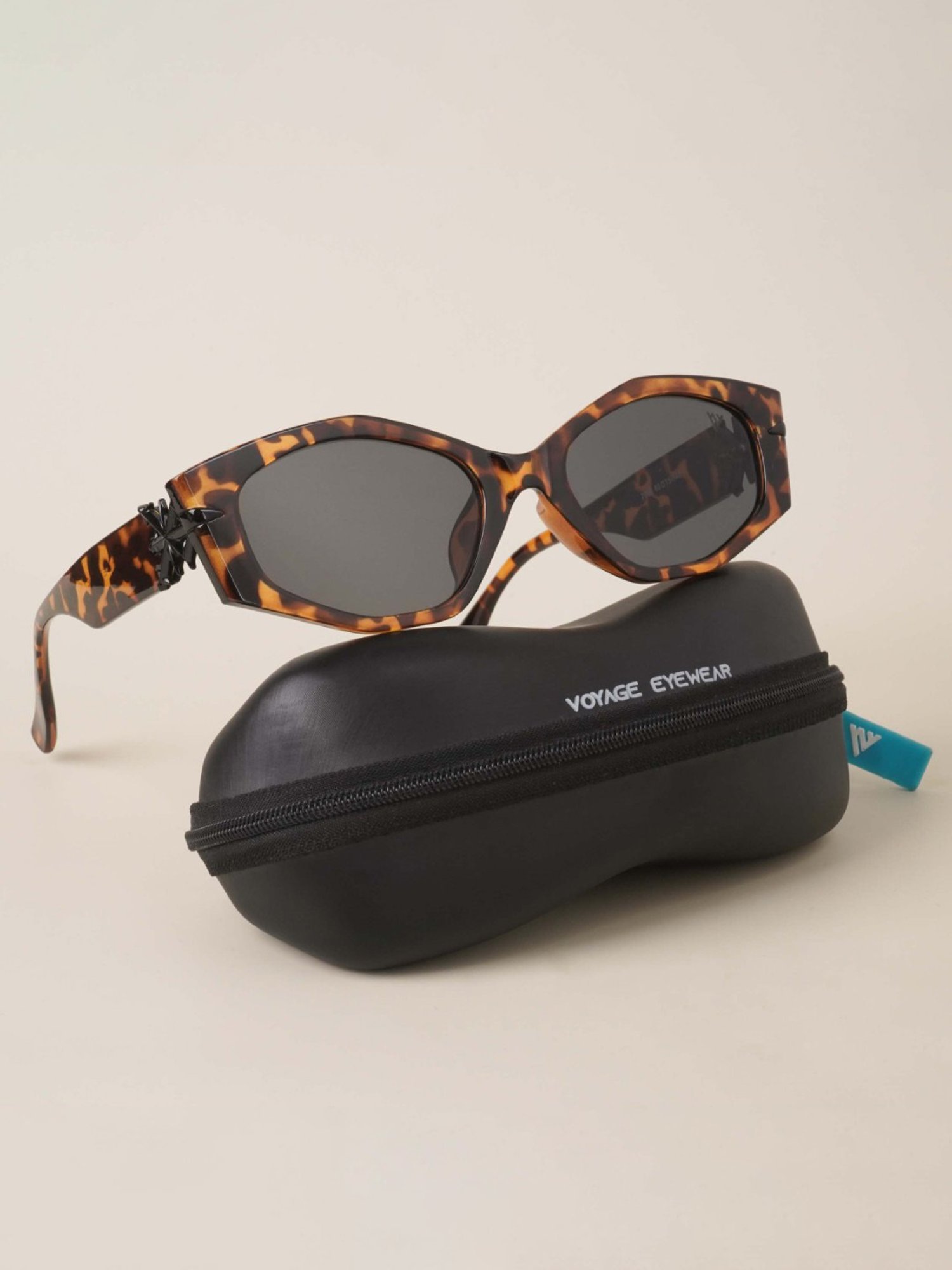 Voyage Black Oval UV Protection Sunglasses for Women