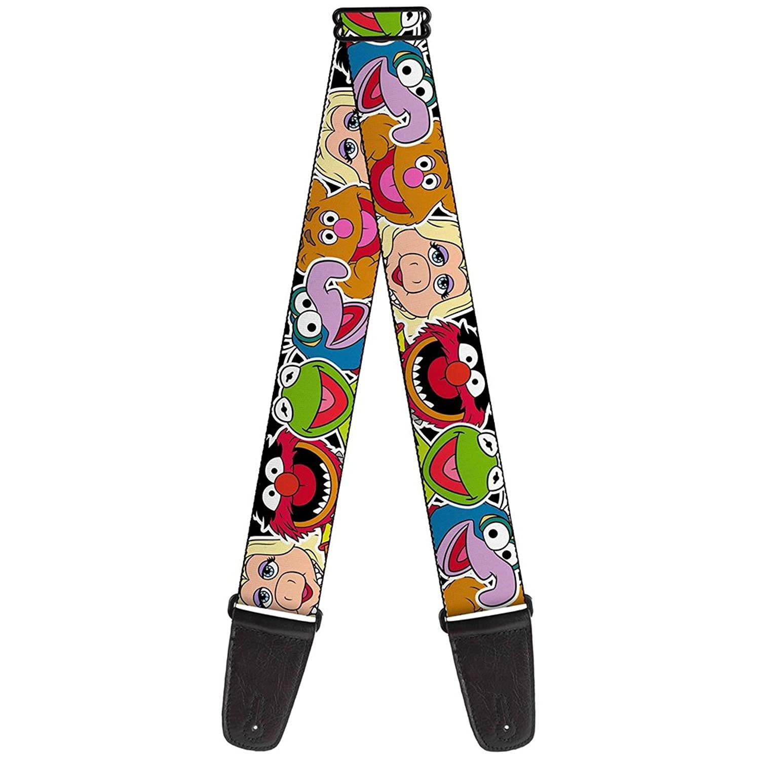 Guitar Strap Muppets Faces Close Up Black 2 Inches Wide