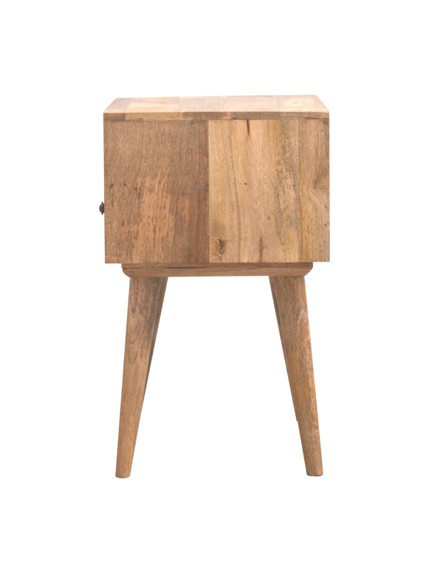 Artisan Furniture Solid Brown Mango Wood Open Slot Side Table