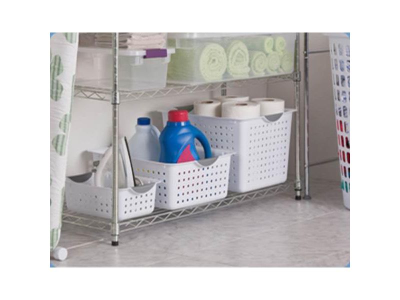 Lakeside Large Clear Plastic Storage Bins for the Kitchen and Home - Set of 3