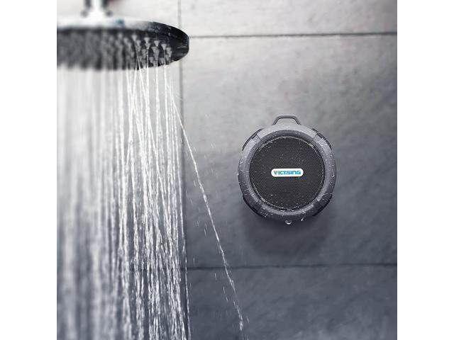 Shower Speaker, Wireless Waterproof Speaker with 5W Driver, Suction Cup, Built-in Mic, Hands-Free Speakerphone---Orange