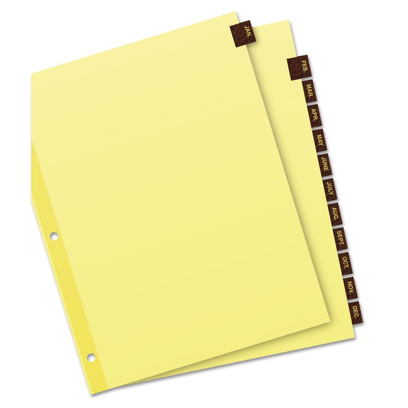 Avery Preprinted Red Leather Tab Dividers w/Clear Reinforced Edge 12-Tab Ltr 11328