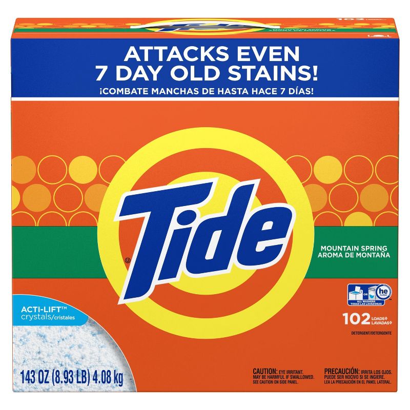 Tide Turbo Mountain Spring High Efficiency Powder Laundry Detergent - 143oz