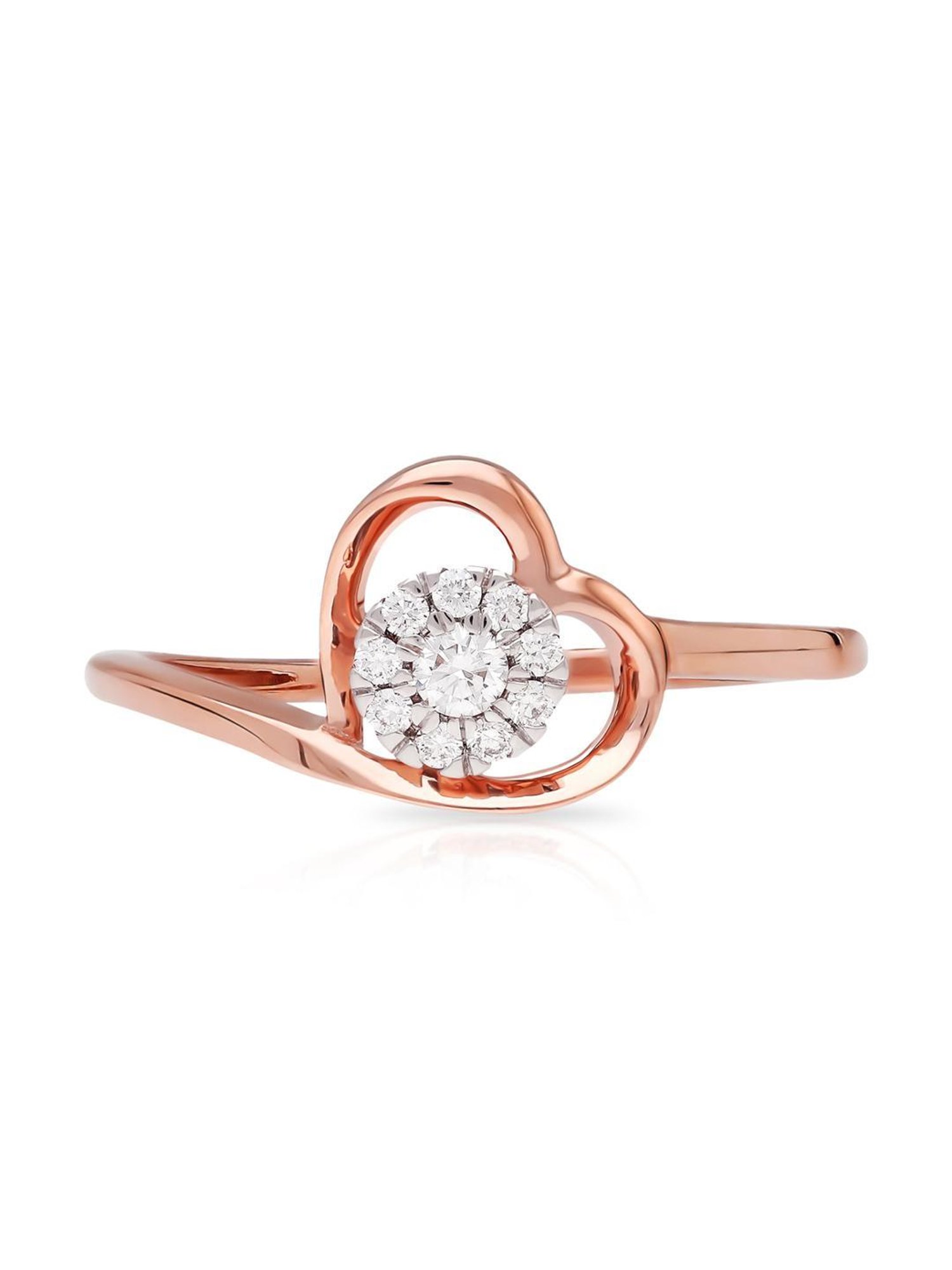 Malabar Gold and Diamonds 18k IGI Certified Diamond Rose Gold Ring for Women