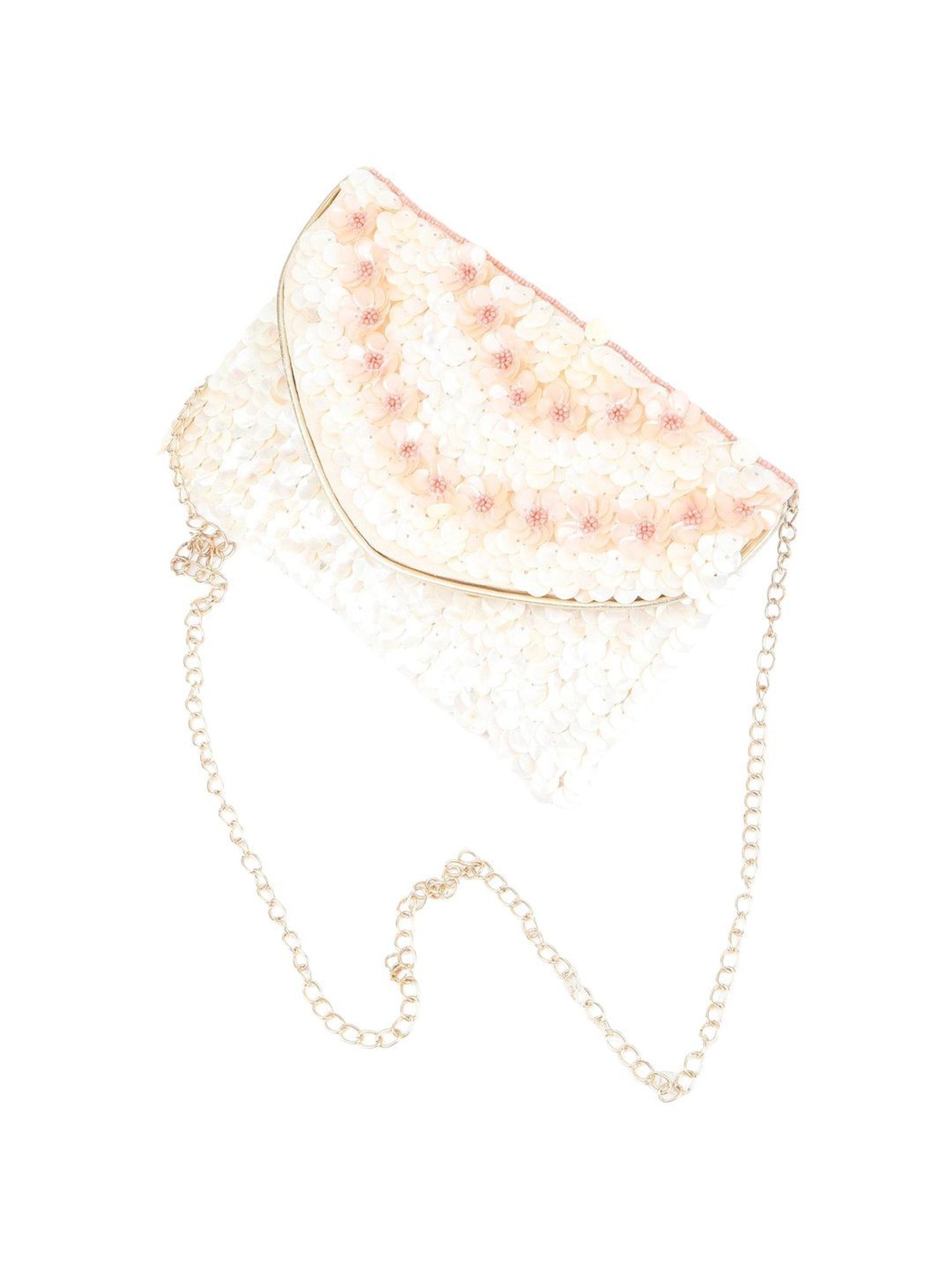 Odette Gold Embellished Sling Handbag