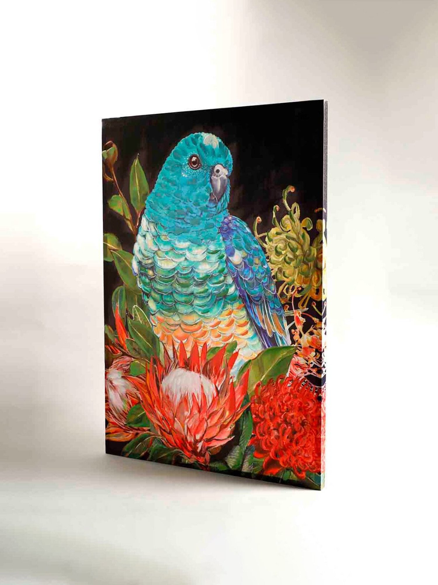 Home4U Parrot Bird Mulitcolor Canvas Wall Art