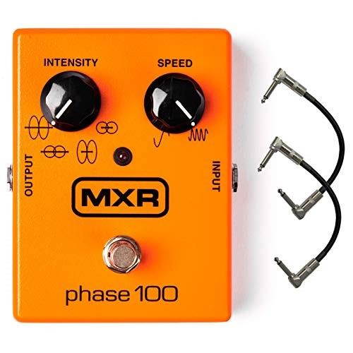 mxr m107 phase 100 guitar phaser effects pedal bundle with 2 patch cables