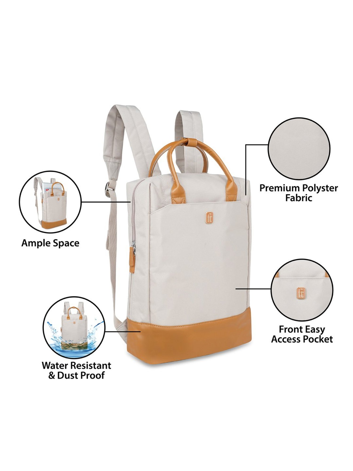 Frequent Traveller Dapper Beige Small Laptop Backpack