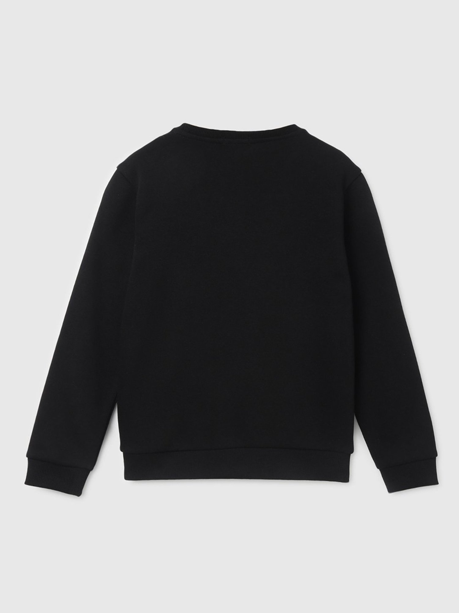 United Colors of Benetton Kids Black Printed Full Sleeves Sweatshirt