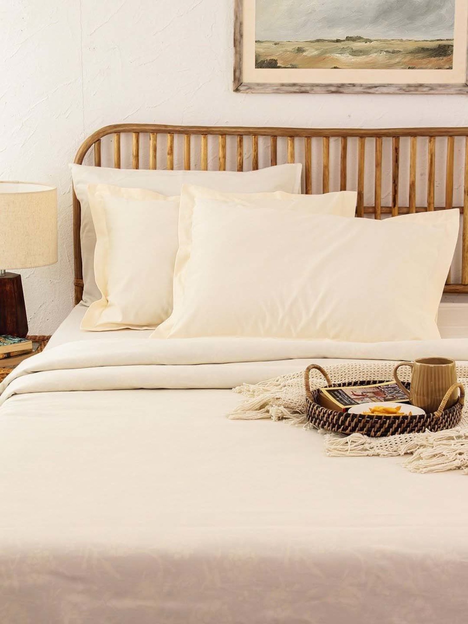 House This Sesame Off-White Cotton 600 TC Double Duvet Cover