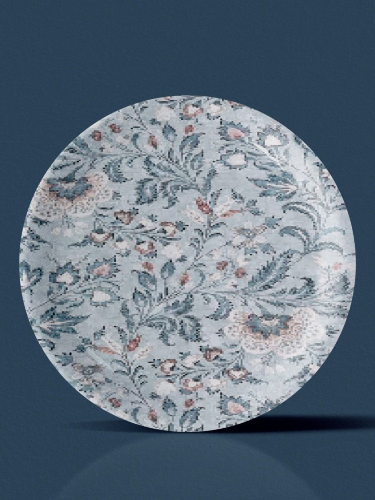 Nestroots Ethnic Floral Multicolor Porcelain Wall Plate