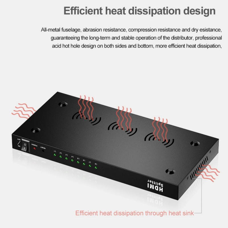4K*2k 1x8 HDMI 8 Port HDMI Video Splitter Audio Amplifier Repeater 3D 1080p 1 In to 8 Out 1x8 HDMI Splitter Converter HDTV