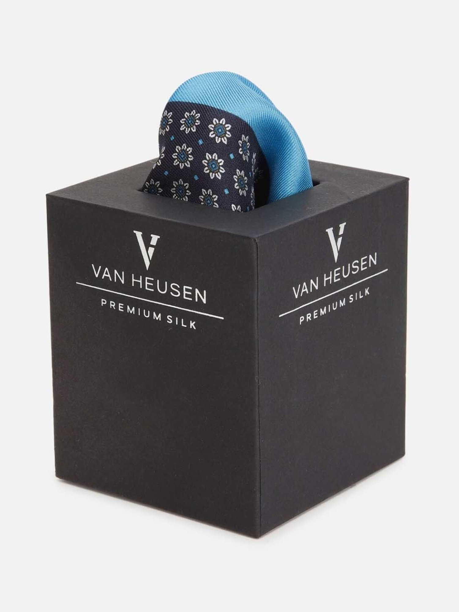 Van Heusen Navy Printed Pocket Square