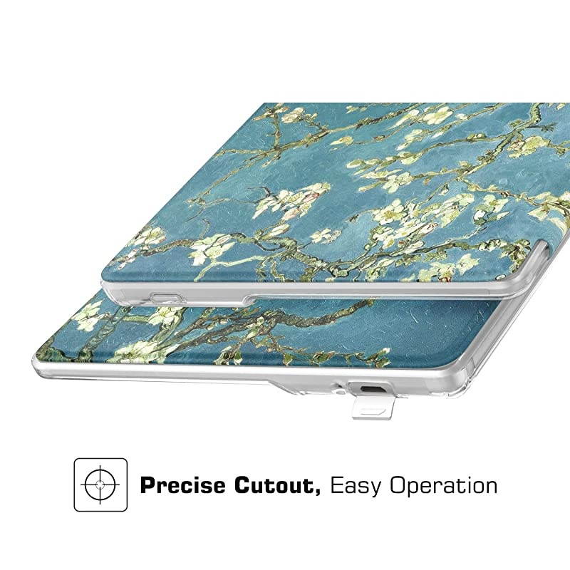 Case Fits AllNew Kindle Oasis 9th and 10th Generation ONLY 2017 and 2019 Release Slim Lightweight Cover with Translucent Frosted Back Protector Almond Blossom