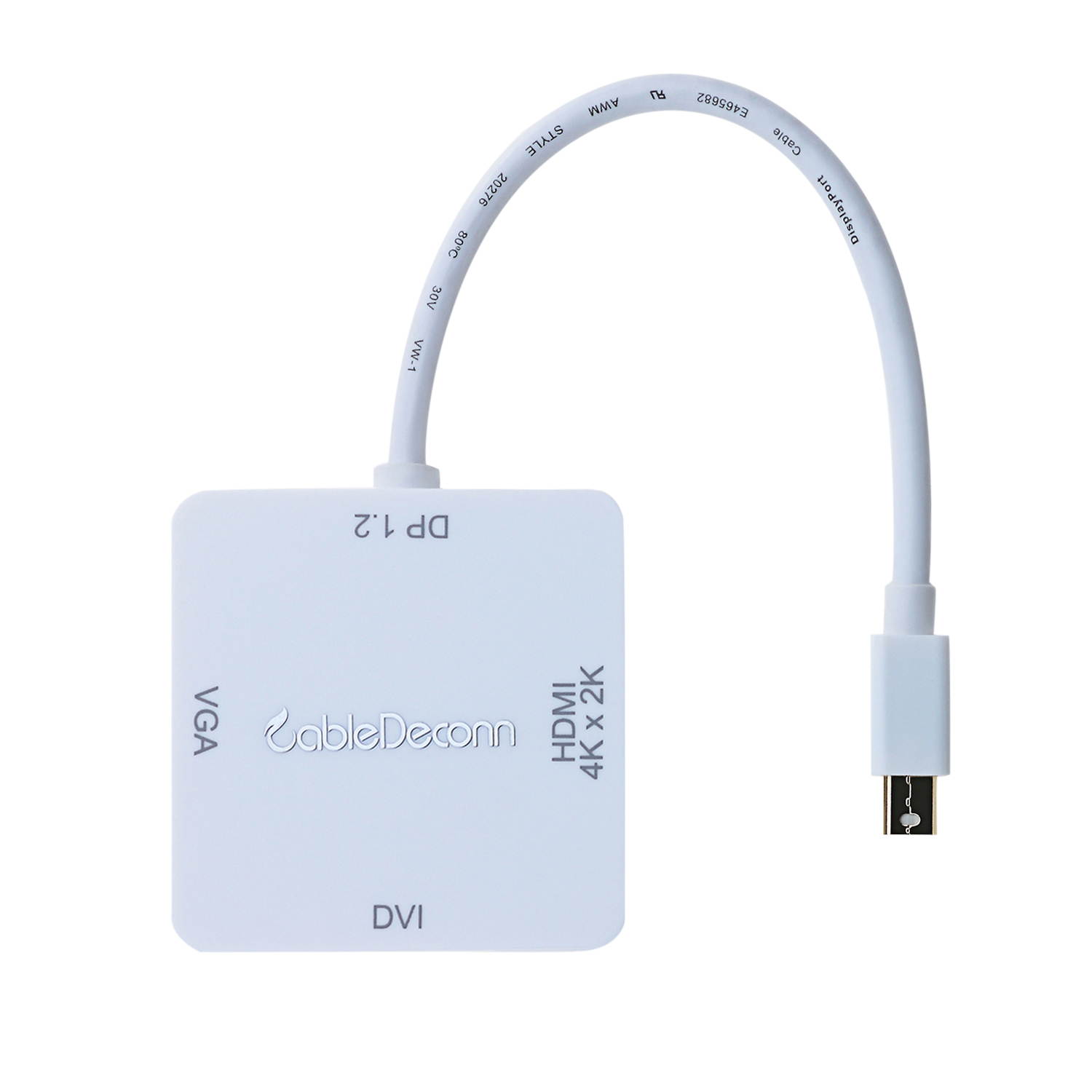 CableDeconn Thunderbolt Mini Displayport HDMI 4Kx2K to HDMI VGA DVI HDTV Video Cable Converter for Apple Macbook, Macbook Pro, iMac, Macbook Air, Mac Mini, Surface pro 2 3 4, Thinkpad ,Dell