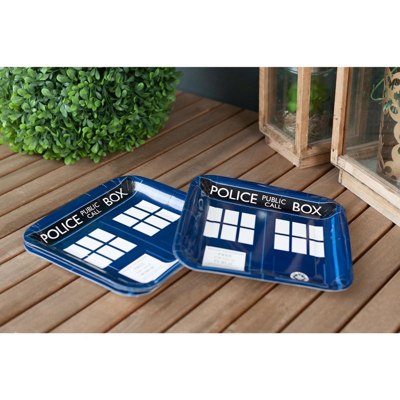 Seven20 Doctor Who 9" TARDIS Square Paper Plates, Set of 8