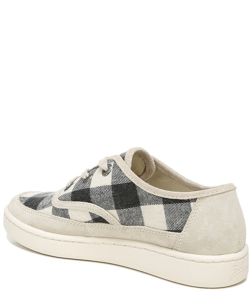 Zodiac Cheezburger Plaid Fabric Lace-Up Sneakers