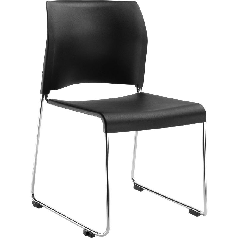 2pk Cafetorium Plastic Stack Chair Black - Hampton Collection